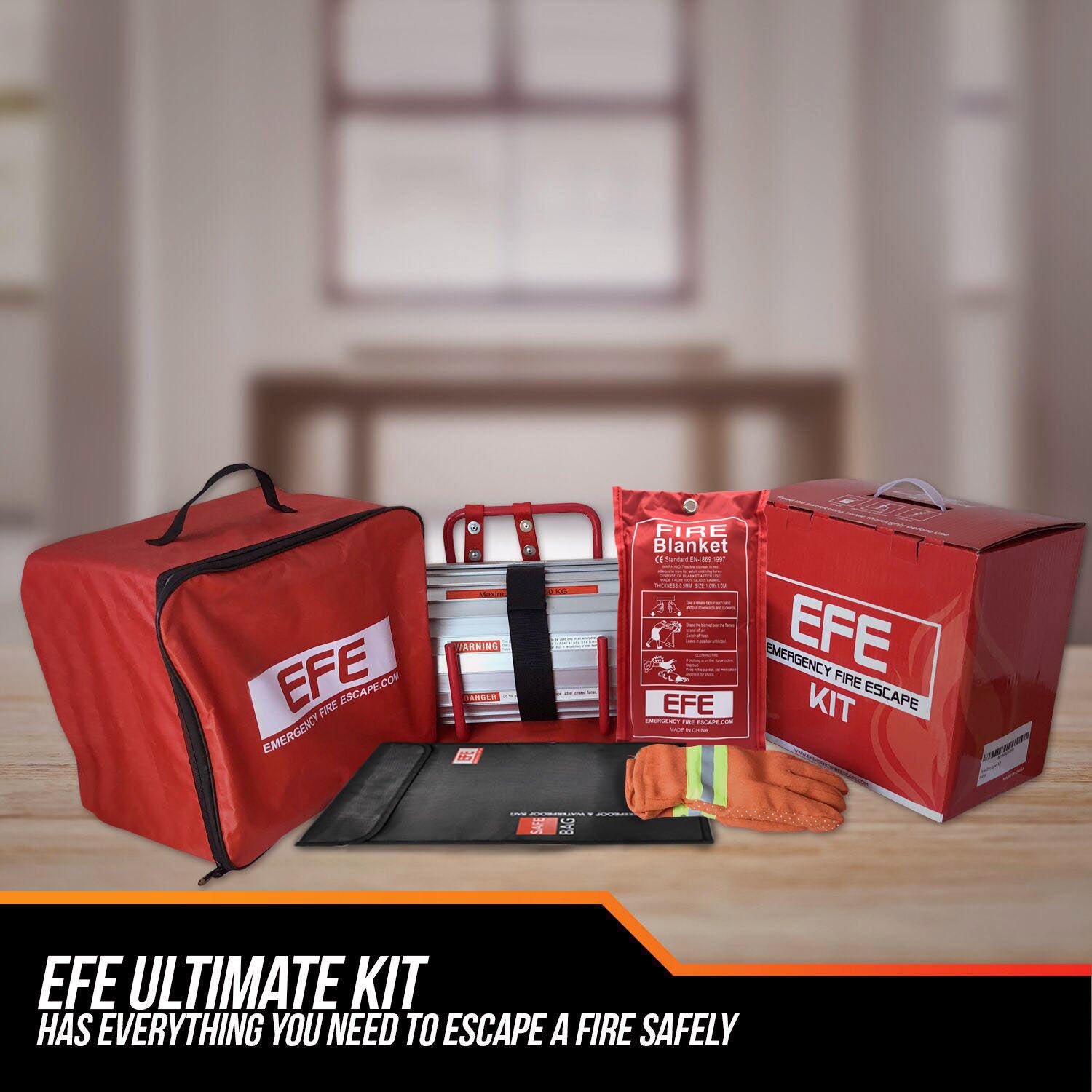 Emergency Fire Safety Escape Kit -Includes Fire Escape Ladder 2 Story, – Emergency  Fire Escape Kit